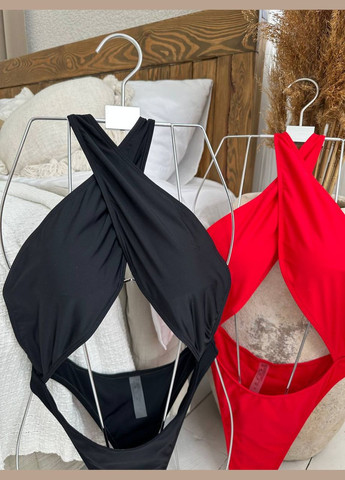 Красный летний смелый яркий купальник слитный Vakko