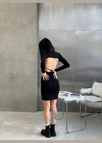 Черное праздничный, коктейльное, деловое, откровенный, повседневный, кэжуал, джинсовое, вечернее платье женское No Brand однотонное