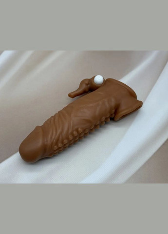 Насадка на пеніс рельєфна силіконова з вібрацією Слон Вібро насадка для статевого члена + ЛУБРИКАНТ 25 мл No Brand (330822965)