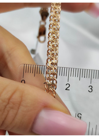 Браслет женский серебряный в позолоте плетения Бисмарк 5 мм No Brand (364221272)