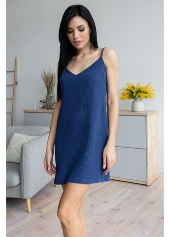 Синий демисезонный комплект муслин с ночнушкой кс1807н синий MiaNaGreen