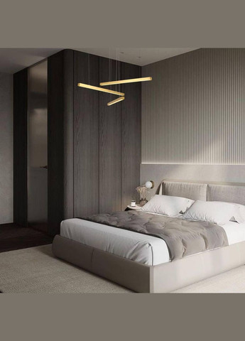 Золота світлодіодна підвісна люстра "Line" 60см 10W (918-LP457-3 GD 600MM) No Brand (370071743)