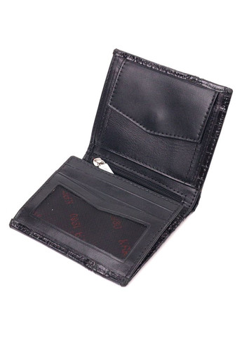 Портмоне для документов мужское из натуральной кожи с тиснением под крокодила 21325 Черный Karya (306882113)