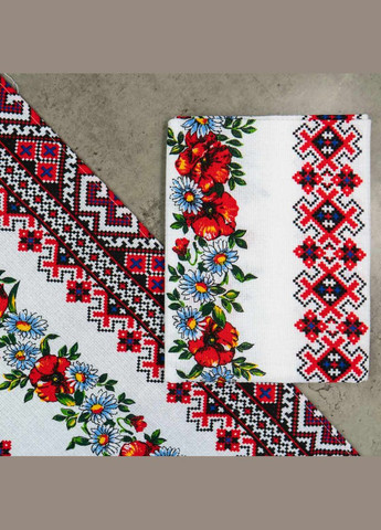 GM Textile рушник вафельний з принтом вишивки та червоними квітами 35х61см 180г/м2 (різнокольоровий) комбінований виробництво - Узбекистан