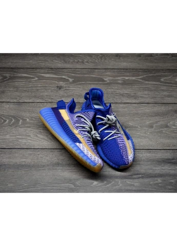 Синій літні кросівки adidas yeezy boost 350 v3 blue адідас ізі буст сині No Brand