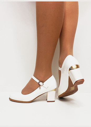 ABA Женские белые туфли средний каблук ремешок лодочки белый з искусственная кожа, китай — всесезон (333955138)
