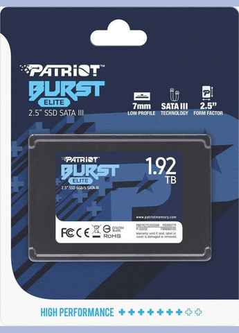 Накопичувач SSD 1.92TB Burst Elite 2.5" SATAIII TLC (PBE192TS25SSDR) Patriot (347587001)