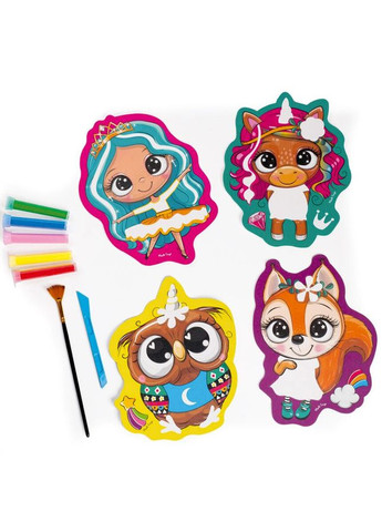 Набор для творчества "Sand Art Веселые друзья" VT4501-01, 5 флаконов с песком Vladi toys (301834797)