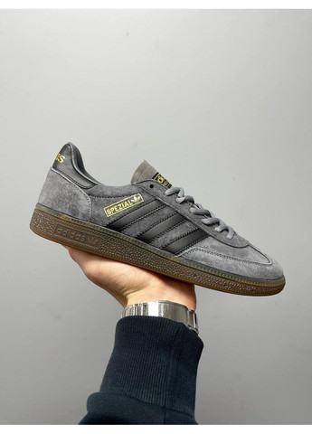 Сірі Осінні кросівки чоловічі adidas spezial grey black brown адідас спеціал No Brand