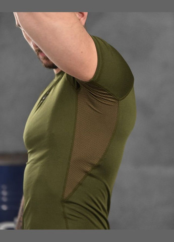 Тактическая компрессионная потоотводящая футболка олива No Brand (300374918)