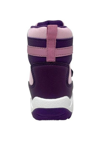Фиолетовые спортивные, повседневные зимние стильные зимние фиолетово-розовые ботинки для девочки с утеплителем Lewro
