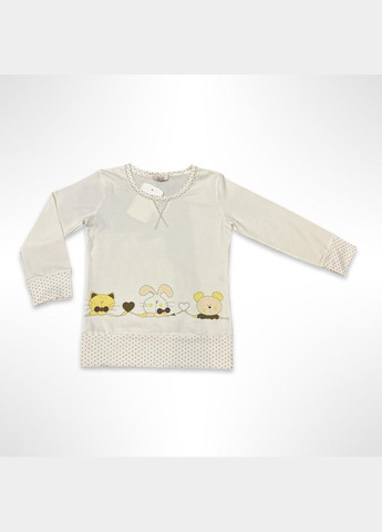 Бежева всесезон піжама дитяча (футболка з довгими рукавами + штани) (туреччина) 104 см бежевий (0345) лонгслів + брюки Sevim