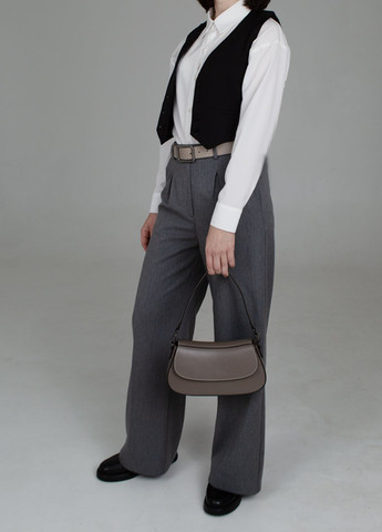 Сумка-клатч женская кожаная маленькая 03723 темный тауп Virginia Conti (303190894)