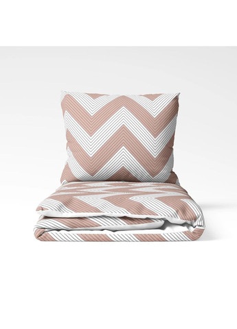 Евро комплект постельного белья с наволочками 70*70 см, 115 гр/м2 гипоаллергенный Modern Peaks Бежевый с белым (13260200215) ТЕП (364100185)