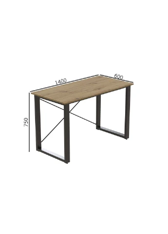 Письменный стол Драйв 750x1400x600 Черный металл ДСП 32 мм (FRD-103343) Ferrum-decor (360645412)