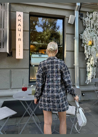 Графитовая кэжуал рубашка в клетку JUGO с длинным рукавом