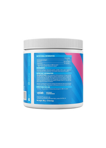 Препарат для суставов и связок Collagen Peptides, 300 грамм Лесные ягоды VPLab Nutrition (294925253)