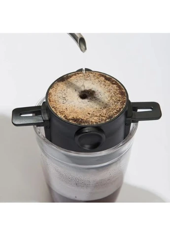 Пуровер/воронка/фільтр для ручного заварювання кави багаторазова Coffee Maker, Black Semi (378789222)