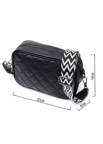 Классическая кожаная женская кроссбоди через плечо на одно отделение черная 22387 Vintage (329197974)