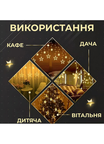 Гірлянда штора світлодіодна 120LED для дому та свята жовта декоративна підсвітка ProDobro (364190068)