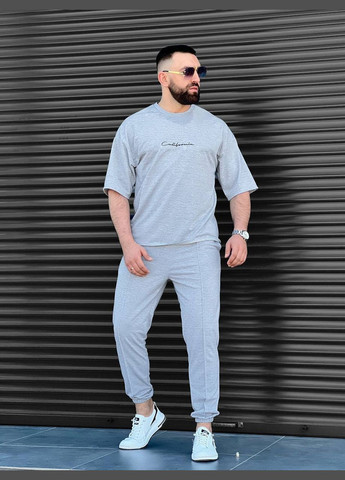 Серый летний мурской костюм брючный FINO Mode