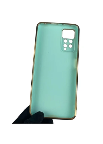Чохол для Redmi Note 11 Pro 4G глянсовий із золотою окантовкою із захистом камери на сяомі редмі нот 11 про бірюзовий Xiaomi (366023431)