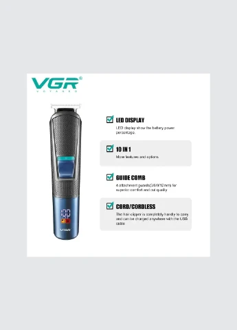 Машинка для стрижки волос V-108 триммер машинка для стрижки 10 в 1 VGR (387604258)
