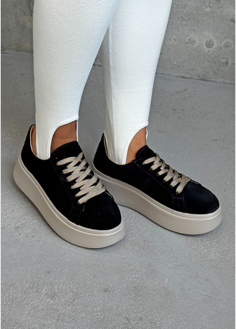 Кроссовки casual черный замш InFashion Кросівки чёрные (358883991)