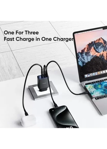 Сетевое зарядное устройство CH-2180 Digital Display Fast Charger 30W (2×Type-C, 1×USB-A) No Brand (391058937)