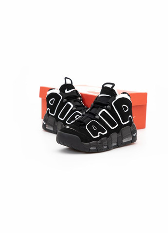 Кросівки зимові жіночі і чоловічі Nike Air More Uptempo winter black fur | Найк Мор Уптемпо чорні з хутром No Brand чорно-білі зими (311225806)