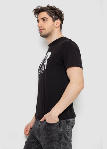 Чорна футболка чоловіча з принтом чорна розмір l (sku_241r1906) з коротким рукавом No Brand