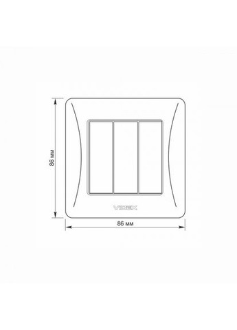 Выключатель трехклавишный черный графит BINERA Videx (366298294)