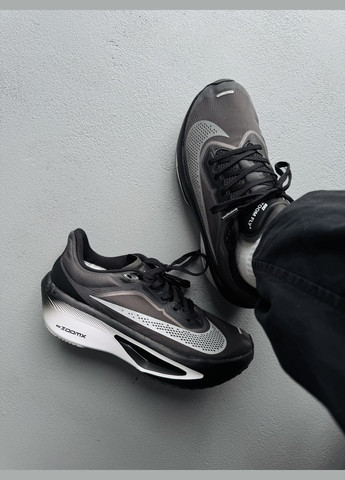 Черные демисезонные кроссовки мужские nike zoom fly 6 black grey | найк зум флай 6 черные No Brand