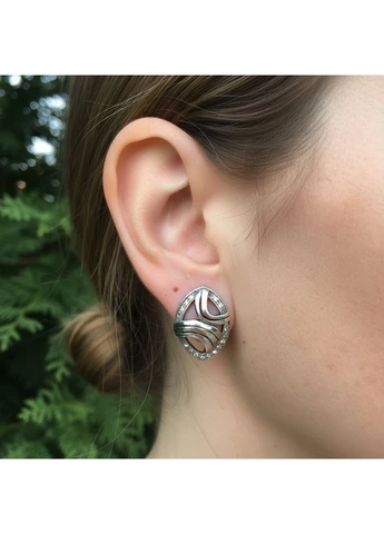 Сережки срібні Саяни 1111160 No Brand (316398196)