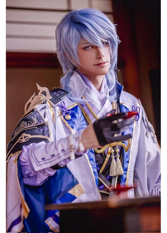 Костюм Камісато Аято XXL косплей Геншин Імпакт, комплект образ наряд Kamisato Ayato Genshin Impact на Хелловін в стилі аніме No Brand (362346355)