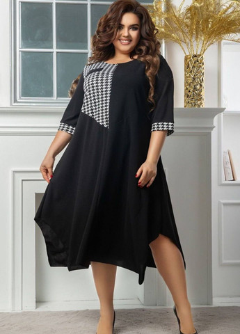 Чорна повсякденний сукня міді асиметричного крою Україна