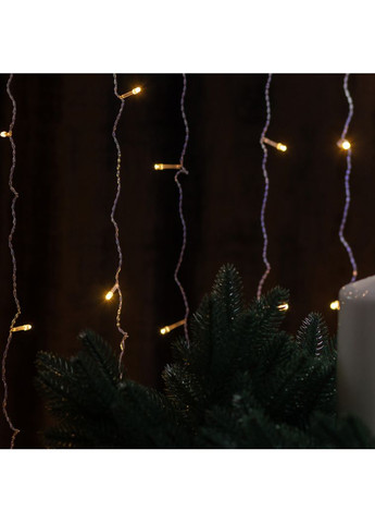 Гирлянда штора 3х2 м 320 LED светодиодная медный провод 16 нитей Желтый Garlando (366964354)