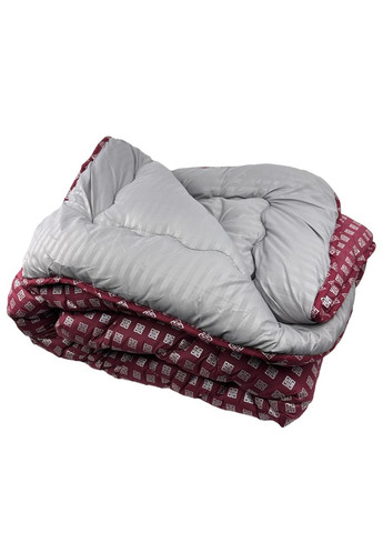 Одеяло полуторное закрытое Квадрат 20401 150х210 см бордовое Arda (364763938)