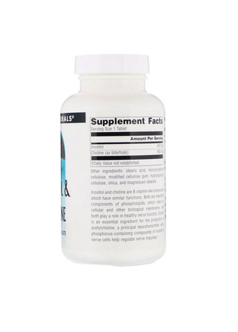 Витамины и минералы Inositol & Choline, 100 таблеток Source Naturals (295898891)