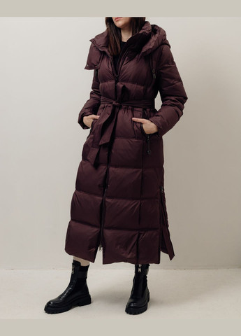 Темно-бордове зимнє Пальто жіноче бургунді Clasna