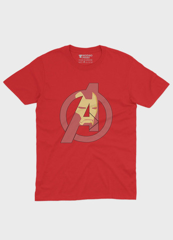 Червона демісезонна футболка для хлопчика з принтом супергероя - залізна людина (ts001-1-sre-006-016-007-b) Modno
