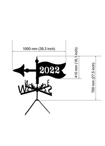 Флюгер на будинок Прапор №2, флюгер на дах з металу 3 мм. No Brand (368896636)