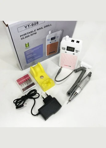 Портативный Фрезер для ногтей Nail Drill YT-928 аккумуляторный с индикатором заряда на 35 000 оборотов. Цвет: No Brand (380281717)