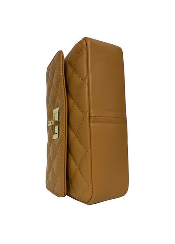 Сумка жіноча шкіряна карамальна кросбоді шанелька маленька італійська (Д/Ш/В) 19/6/12(см) Felicita (336377751)