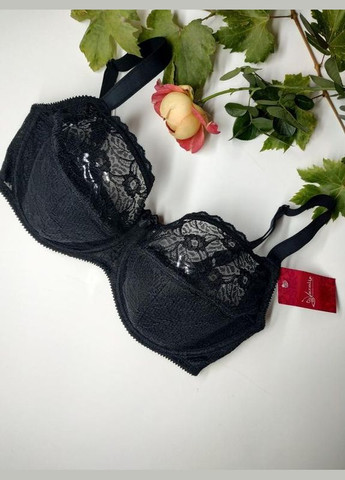 Чорний бюстгальтер чорний з мережива беларусь verally 259 розмір.85ф Verali з кісточками поліамід