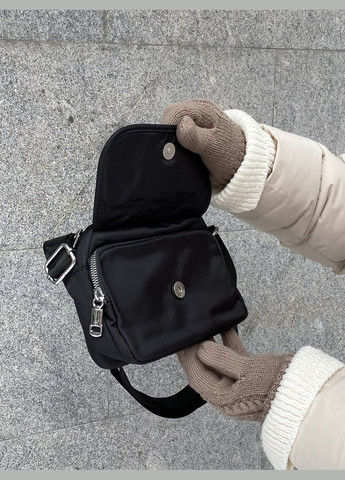 Женская классическая сумка кросс-боди 10212 на два отдела черная No Brand (290704949)