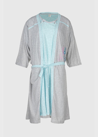 Комбінований демісезонний комплект халат+сорочка Sevgi