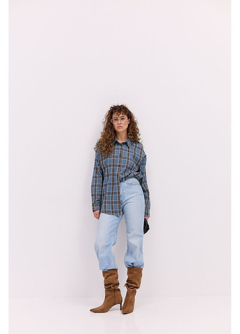 Жіноча картата сорочка блакитного кольору Arjen (361056948)