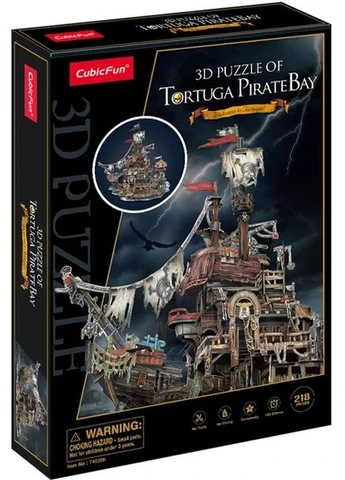 3D пазл об'ємний Піратський корабель Тортуга 218 елементів T4039h Cubic Fun (395124637)