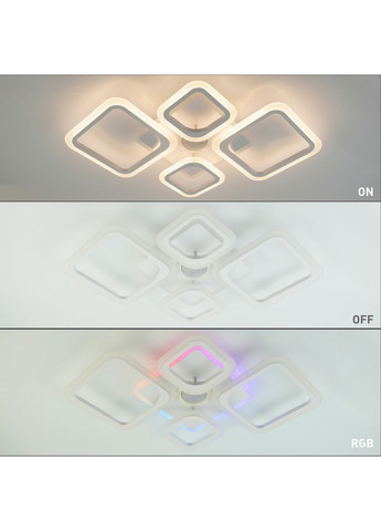 Смарт люстра с колонкой управляемая светодиодная OVAL RGB MUSIC 5S 85 Вт 725x460x80 мм Белая ESLLSE (354298554)